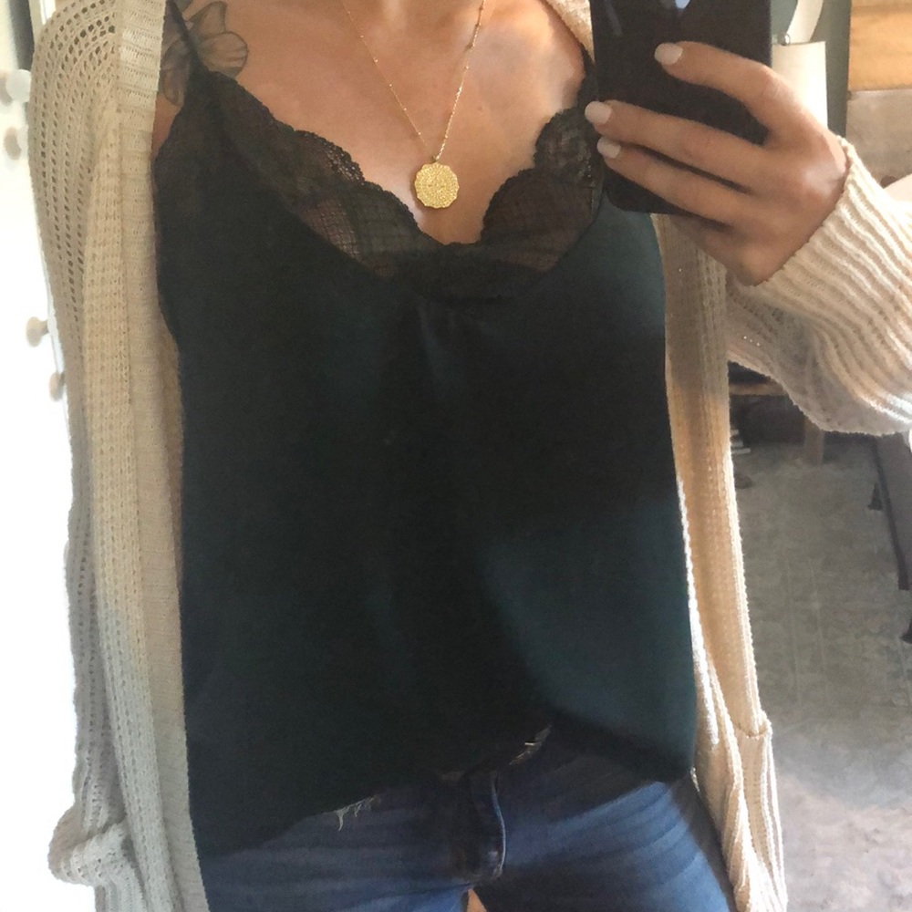 Forest Green Lace Camisole